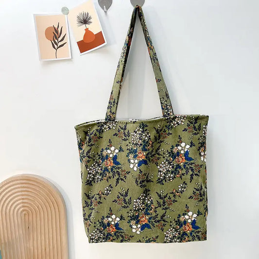 Green Floral Shoulder Bag