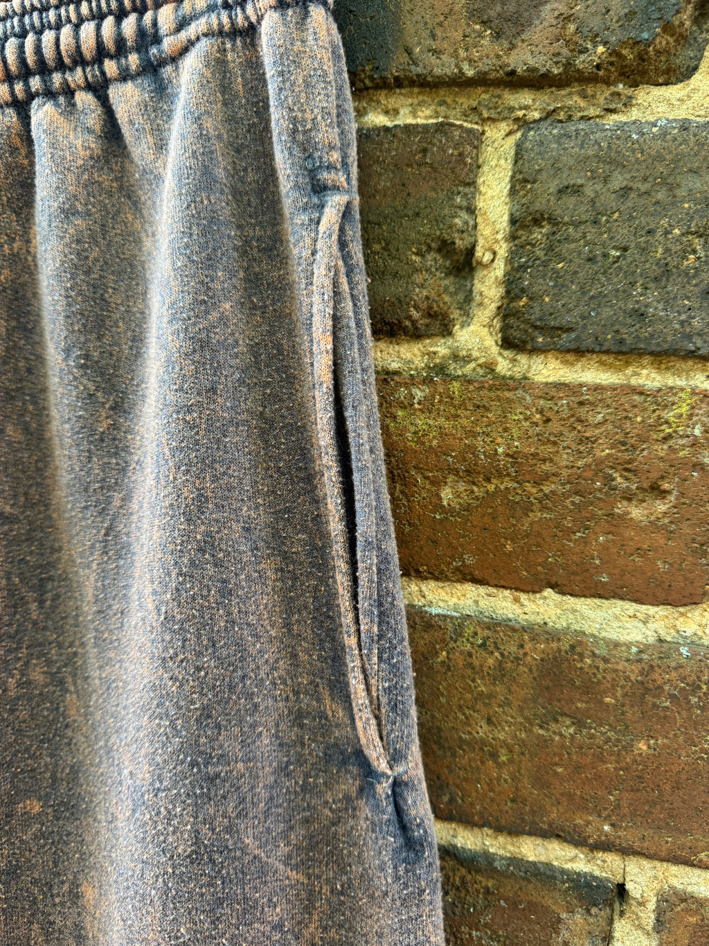 Recycled Acid Wash Sweat Pant - Brown Multi