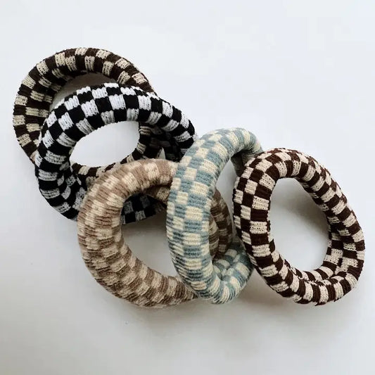 hair tie 5 pack - checkered