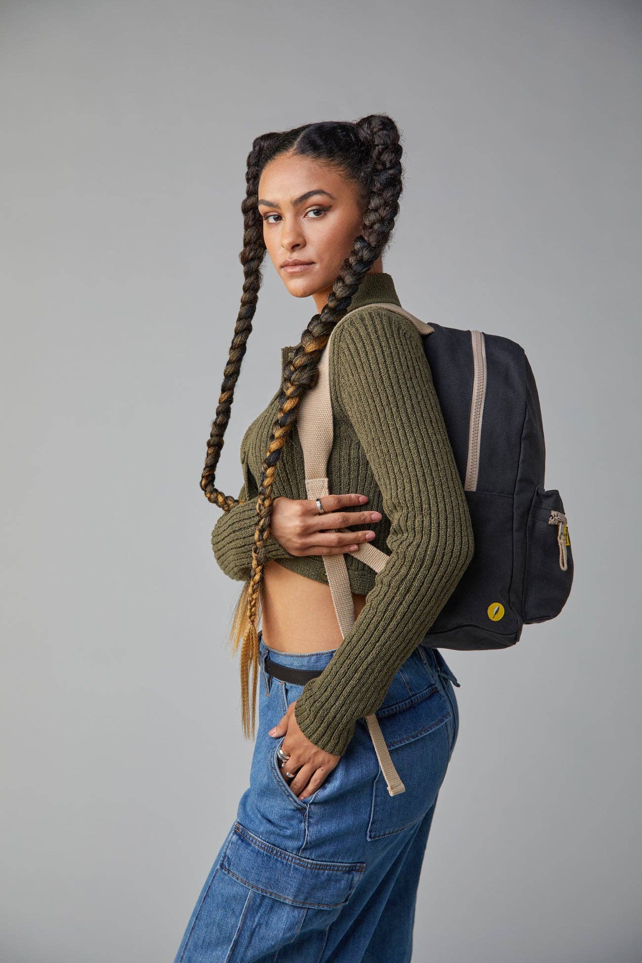 Organic Cotton Backpack- Carbon