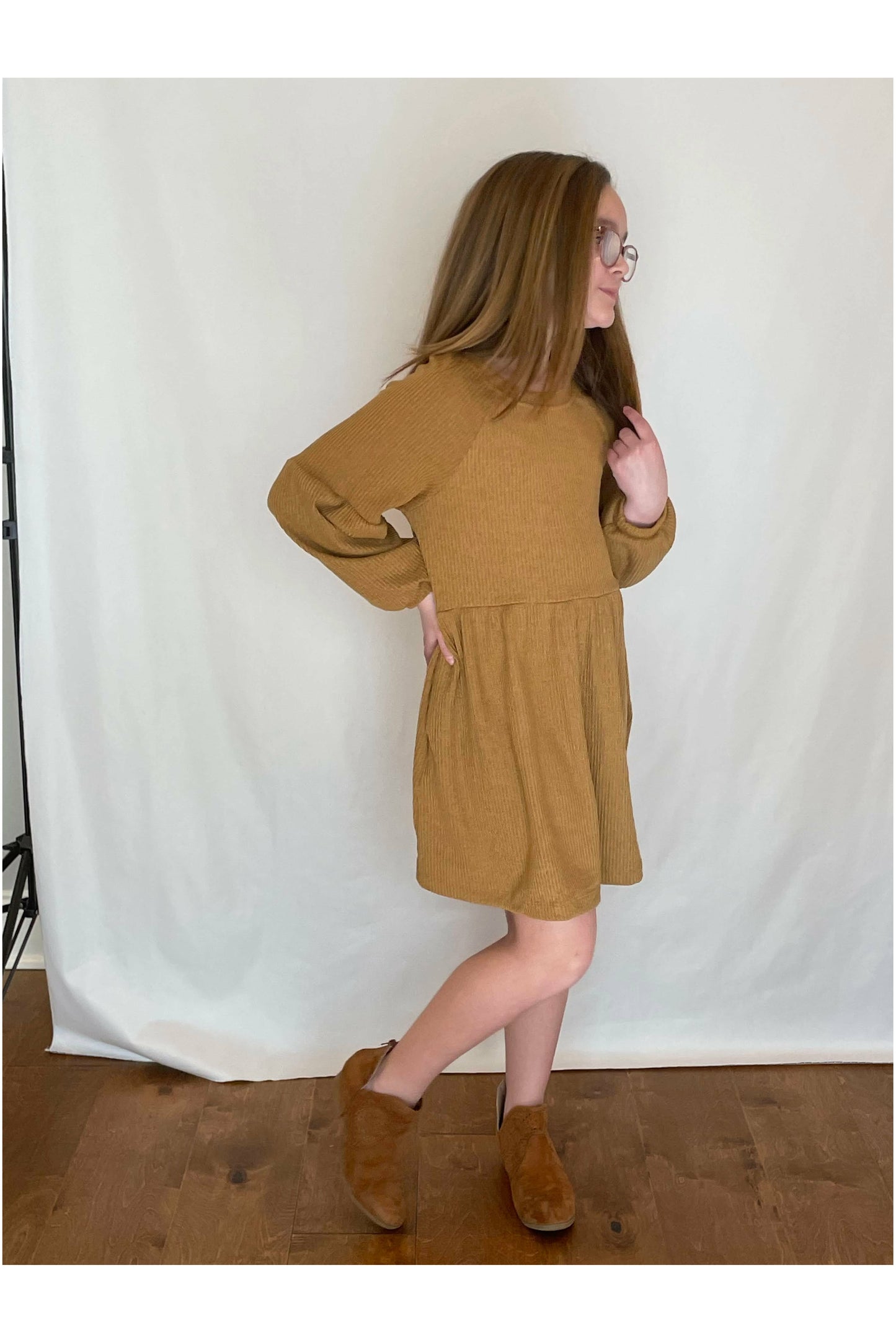 Light Gray Mustard Tunic  Dress