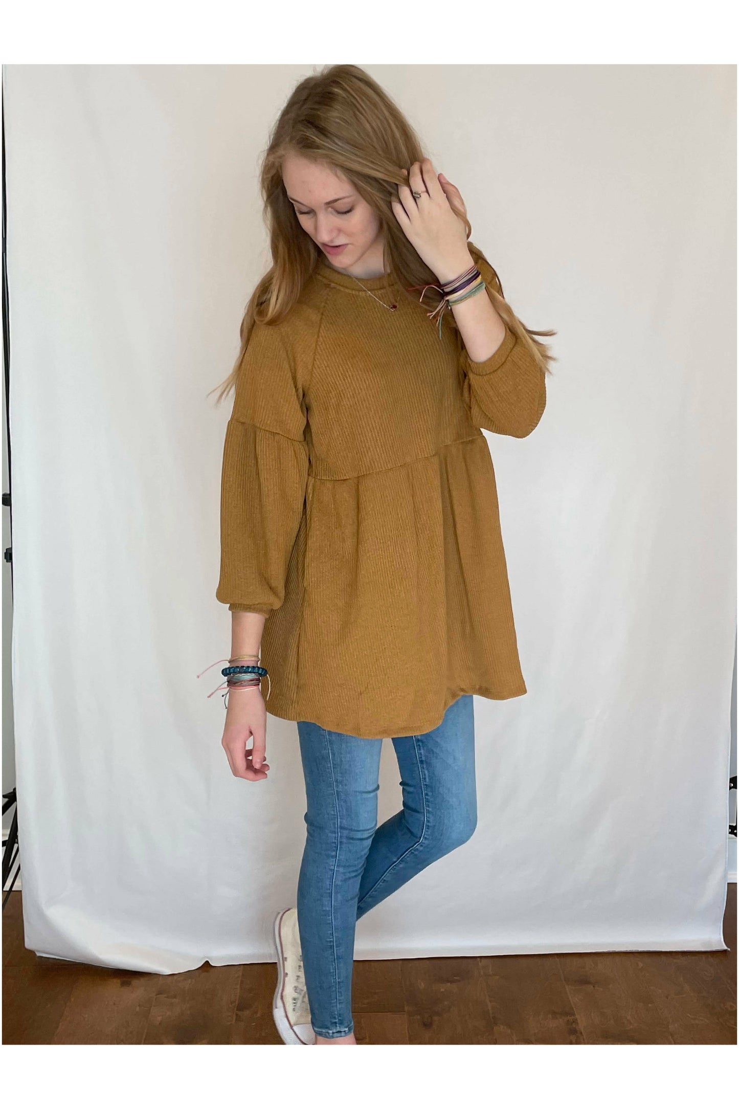 Light Gray Mustard Tunic  Dress