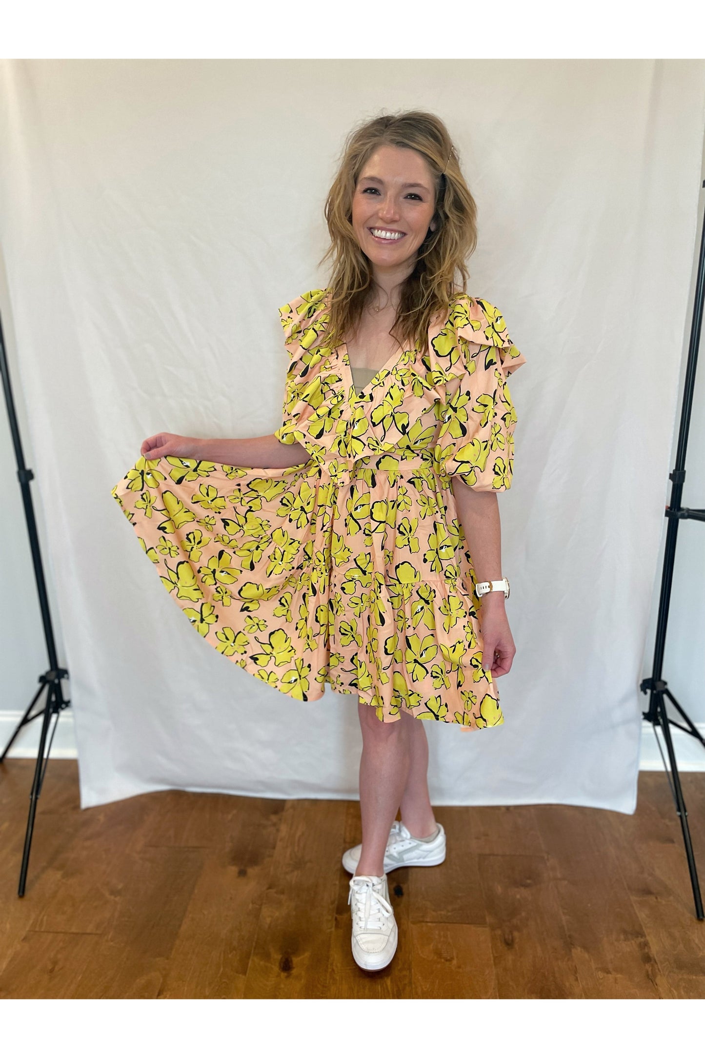 Peachy Pink Floral Dress