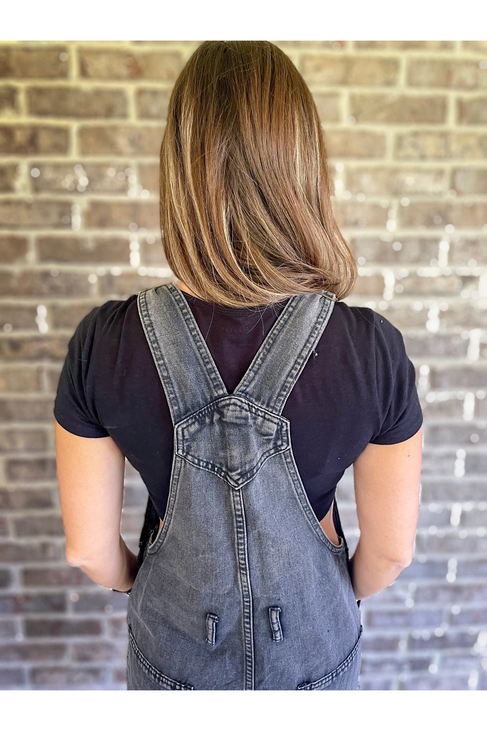 Rosy Brown Carla Washed Black Overalls