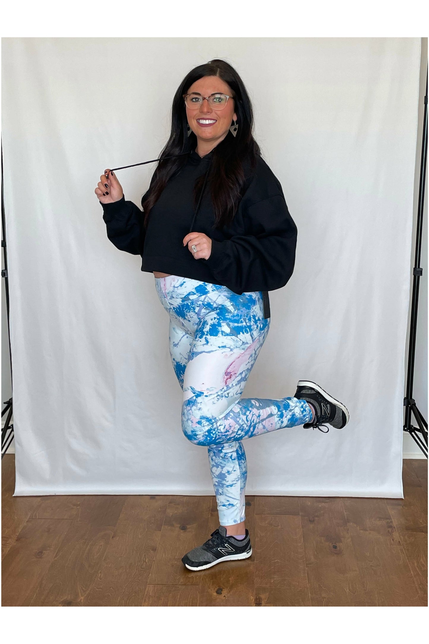 Light Gray Tie-Dye Active Legging