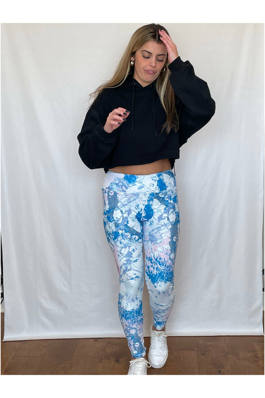 Light Gray Tie-Dye Active Legging