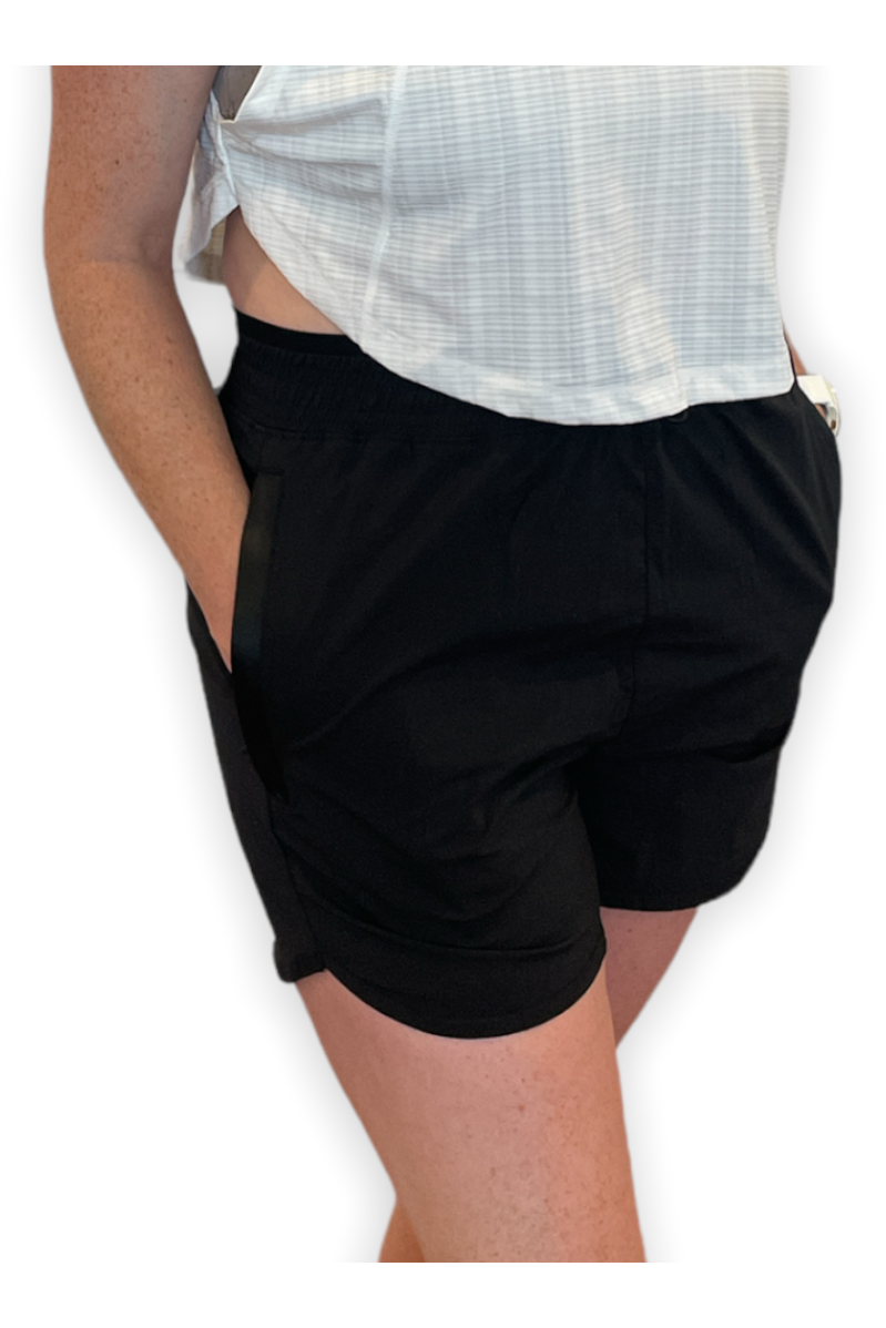 Black Mid Thigh Active Short