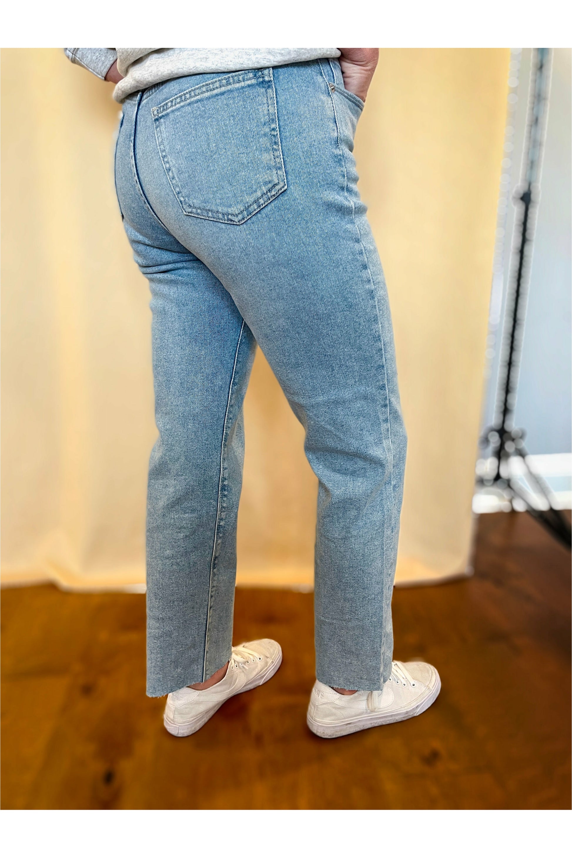 Gray Felicia Lightwash Denim